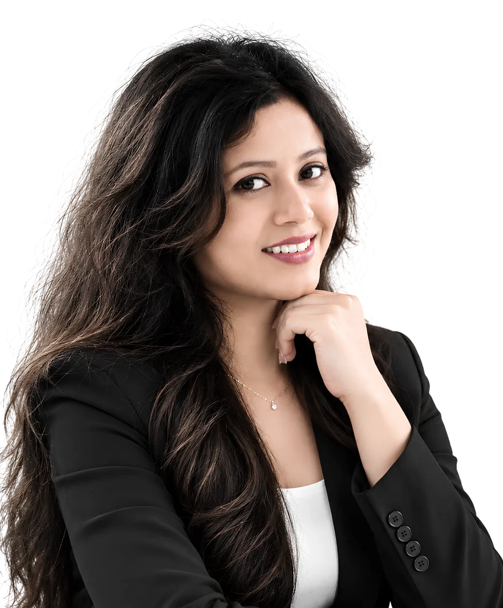 Rituparna Dey creating a polished professional makeup-art portrait